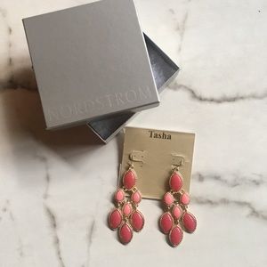 NWT Nordstrom Tasha Chunky Pink/Gold Earrings